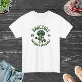 Natures Dumbbell Tee Broccoli t Shirt for Fitness Fans