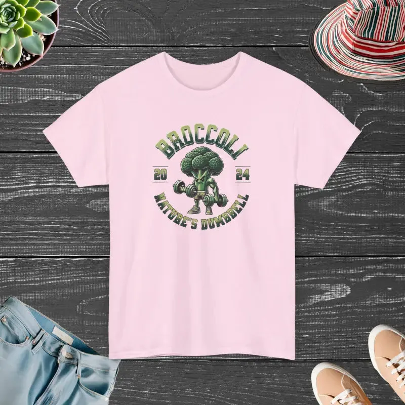 Natures Dumbbell Tee Broccoli t Shirt for Fitness Fans