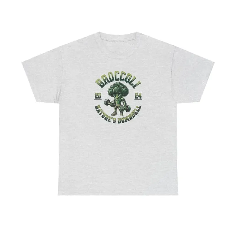 Natures Dumbbell Tee Broccoli t Shirt for Fitness Fans