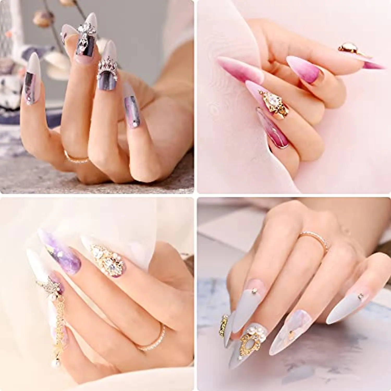 NAUXIU 24 Colors Acrylic Nail Powder Set, Colored Acrylic Powder for Nails DIY Art Design 3D Manicure Extension Gifts for Women and Girls