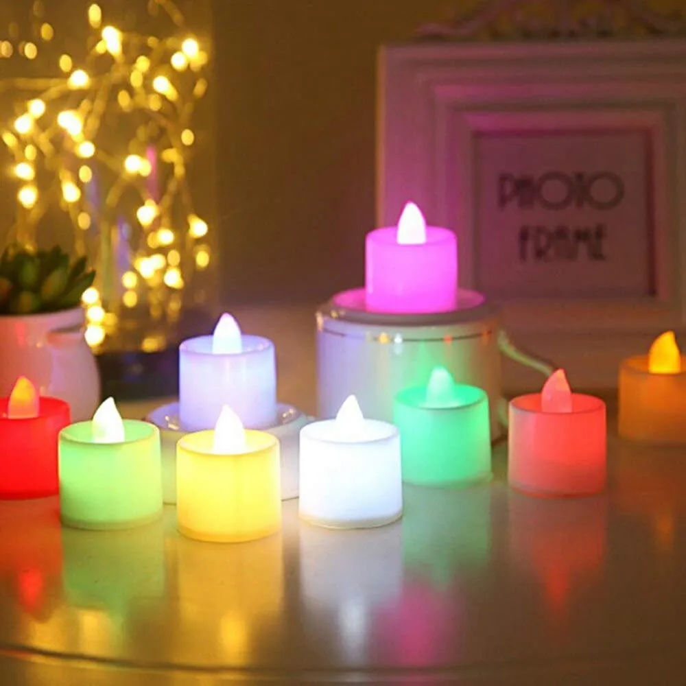 OCTOPUSPRIME Color Changing LED Tea Light Battery Operated Candle, Smokeless led, Flame Less -24 Pieces (Multicolour)