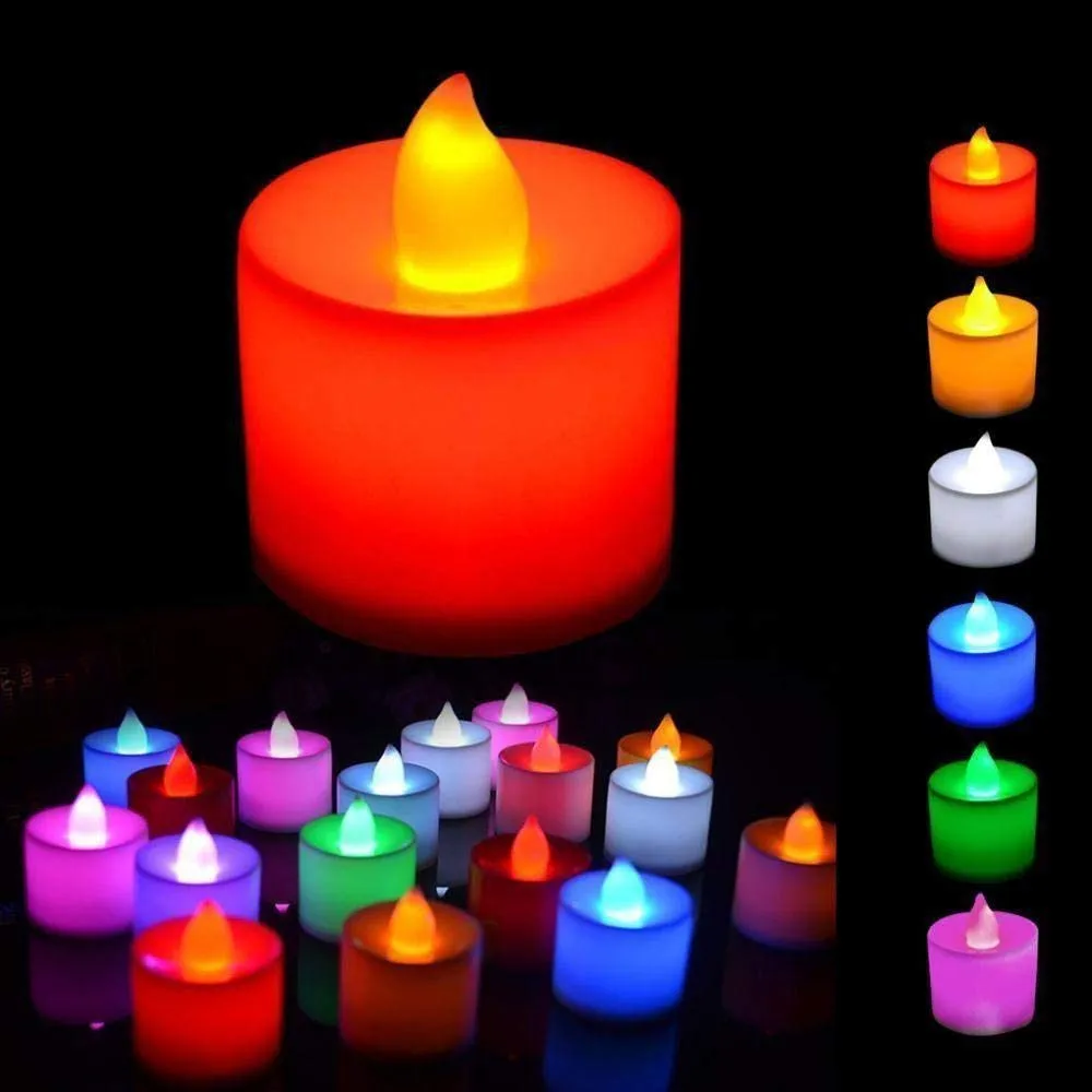 OCTOPUSPRIME Color Changing LED Tea Light Battery Operated Candle, Smokeless led, Flame Less -24 Pieces (Multicolour)