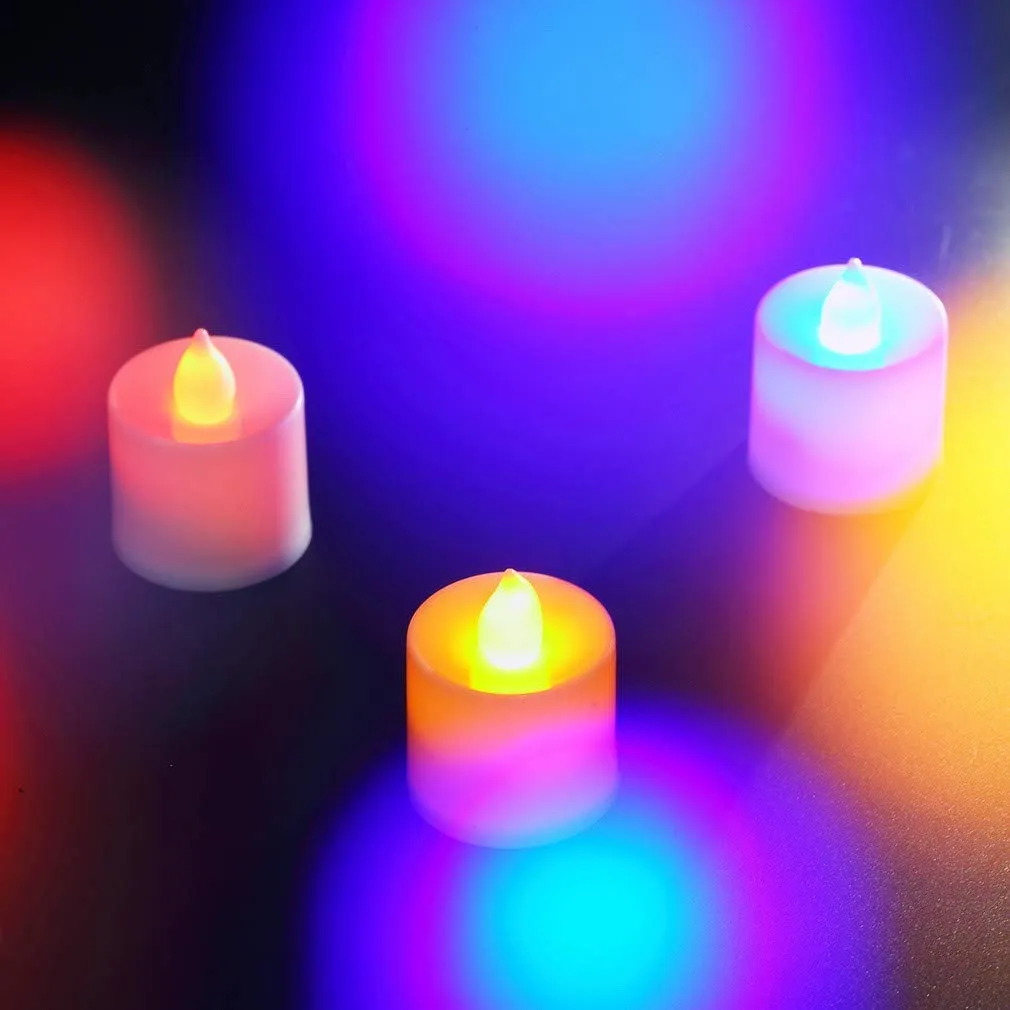 OCTOPUSPRIME Color Changing LED Tea Light Battery Operated Candle, Smokeless led, Flame Less -24 Pieces (Multicolour)