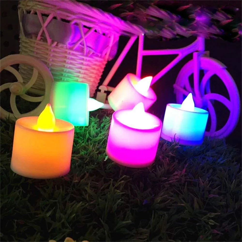 OCTOPUSPRIME Color Changing LED Tea Light Battery Operated Candle, Smokeless led, Flame Less -24 Pieces (Multicolour)