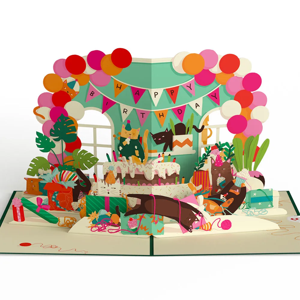 Party Cats 50th Birthday Pop-Up Card and Sentiment Set
