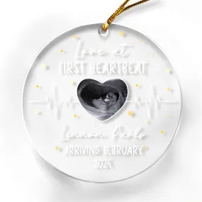 Personalized Bumps First Christmas Ornaments with Sonogram Ultrasound Photo Picture Pregnancy Announcement Acrylic Ornament Gifts for Expecting Parents Grandparents