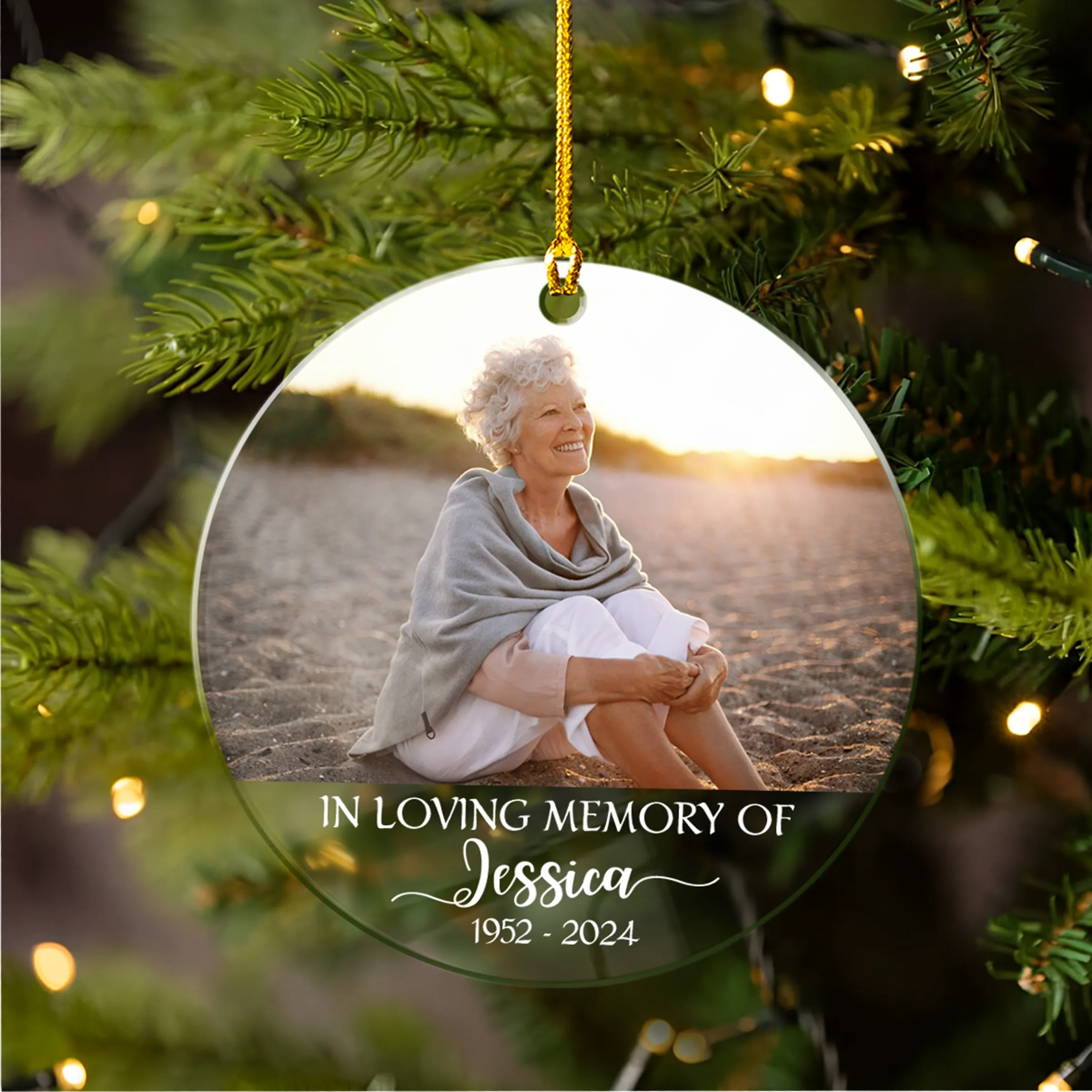 Personalized Memorial Grandma Ornament in Loving Memory Custom Photo Acrylic Ornament 2024 for Customized Grandma Name Ornament