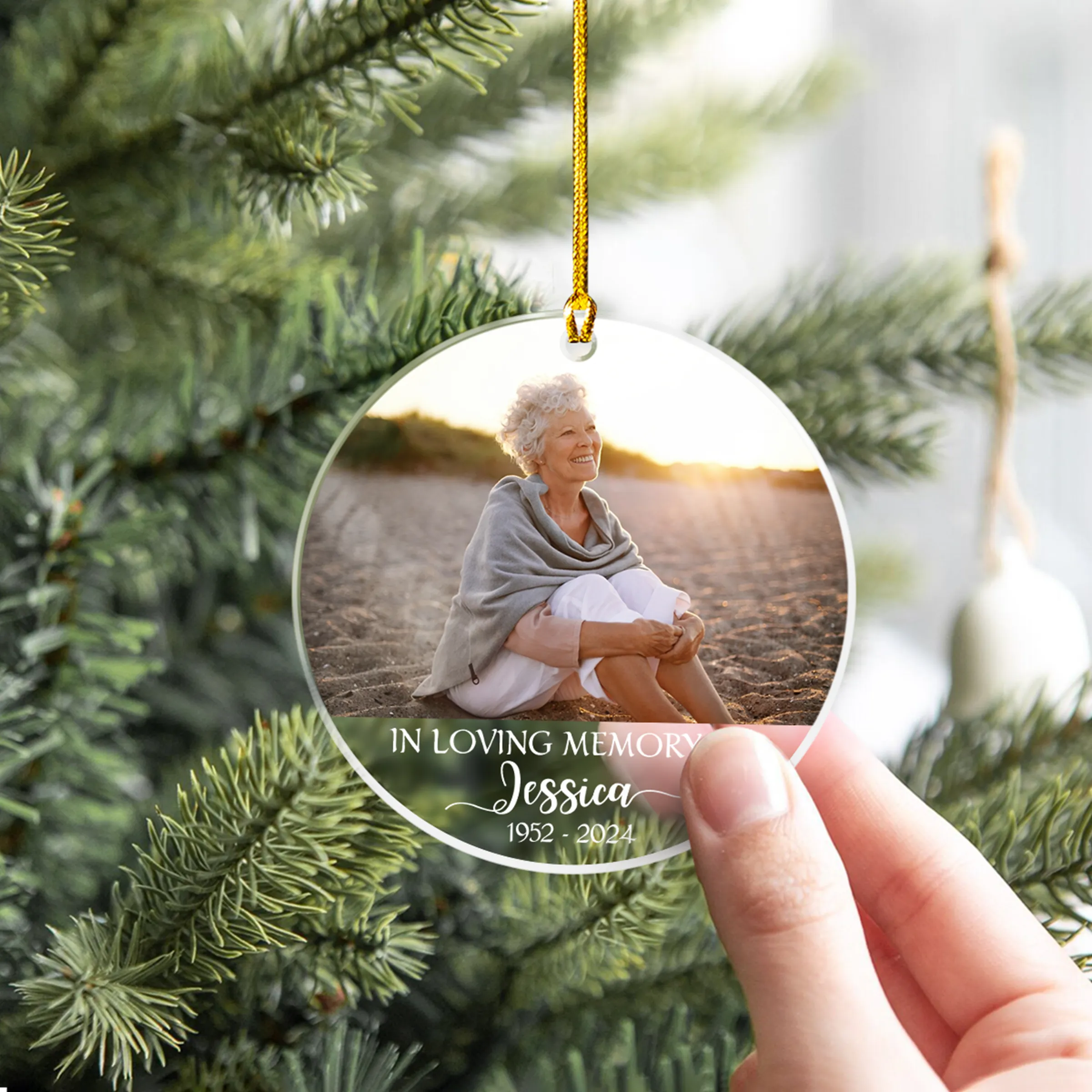 Personalized Memorial Grandma Ornament in Loving Memory Custom Photo Acrylic Ornament 2024 for Customized Grandma Name Ornament