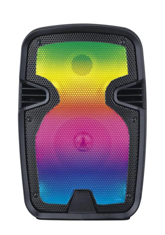 Portable 8 inch Bluetooth Blaze Party Speaker with Full Glow Disco
