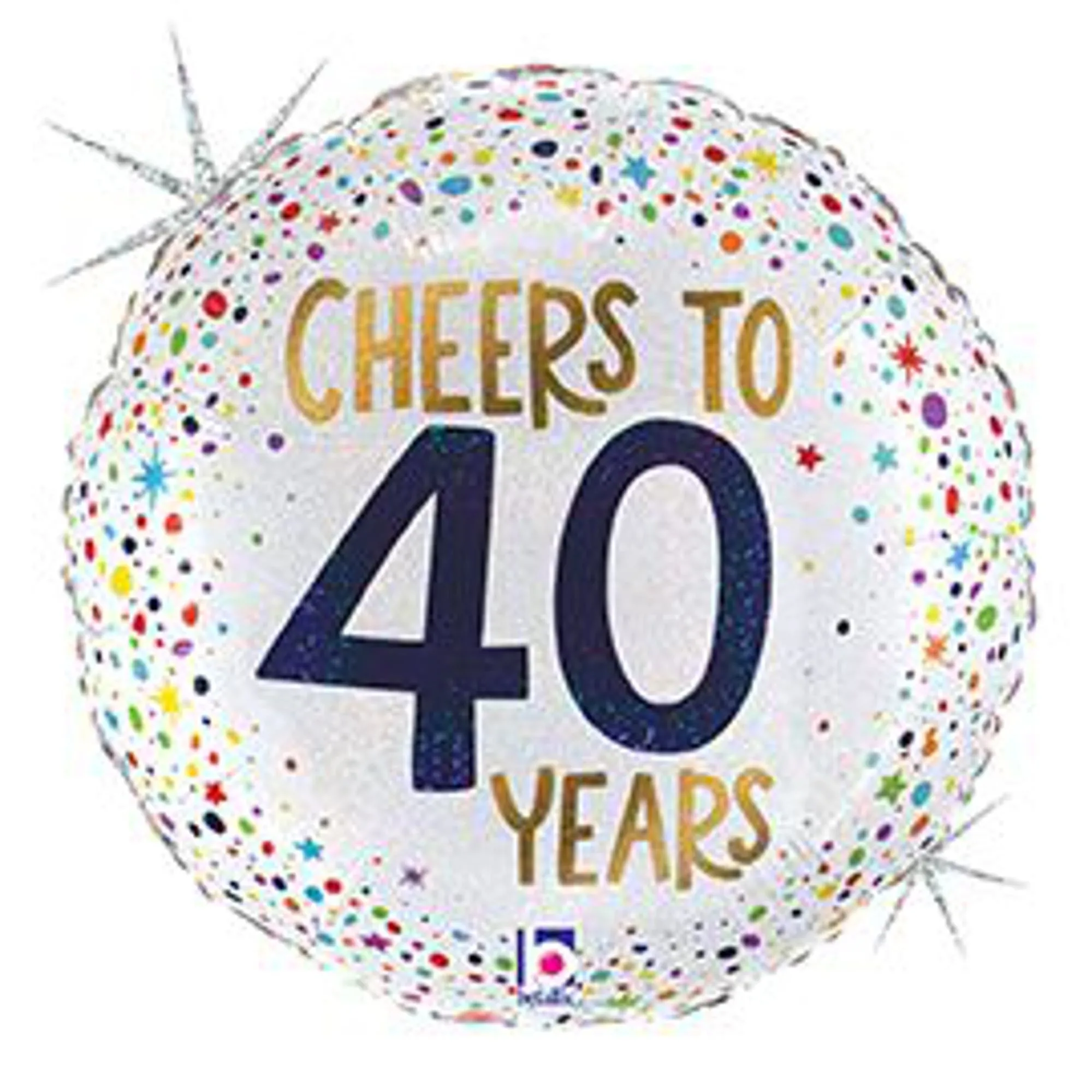 "Cheers To 40 Years" Holographic Balloon (18 Inch)
