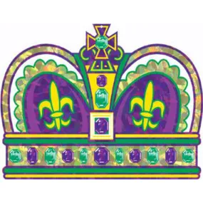 "Colorful Prismatic Mardi Gras Crown Cut Outs"