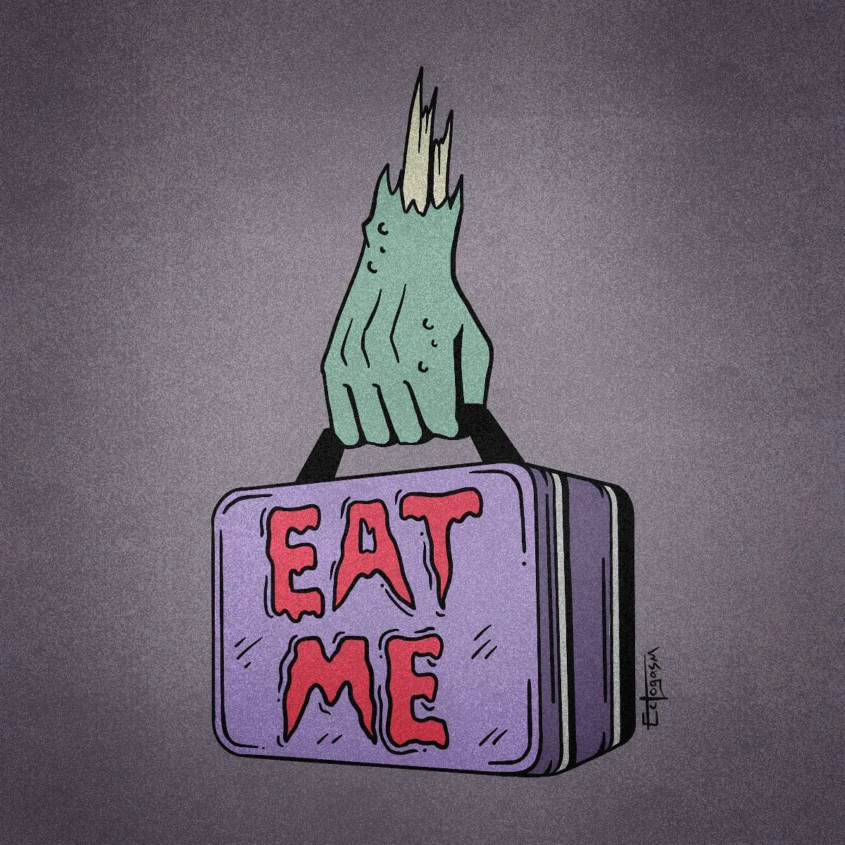 "Eat Me" Zombie Purple Lunch Box Enamel Pin