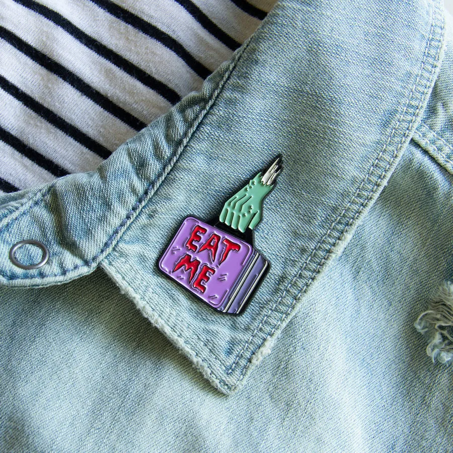 "Eat Me" Zombie Purple Lunch Box Enamel Pin