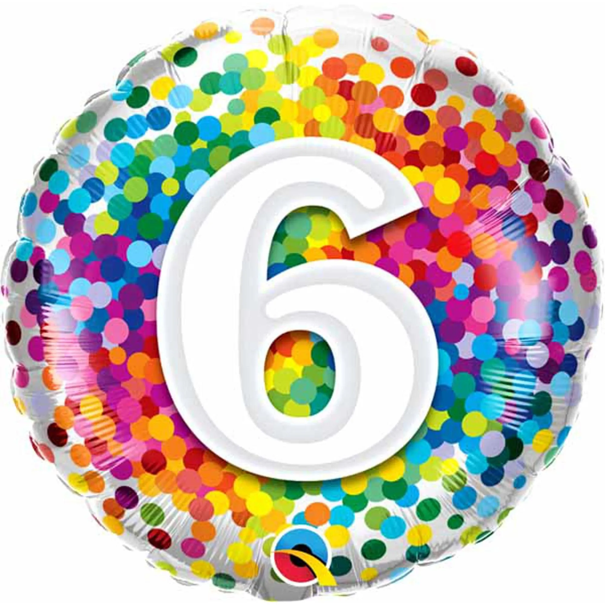 Rainbow Confetti Balloons - Pack Of 6, 18" Round