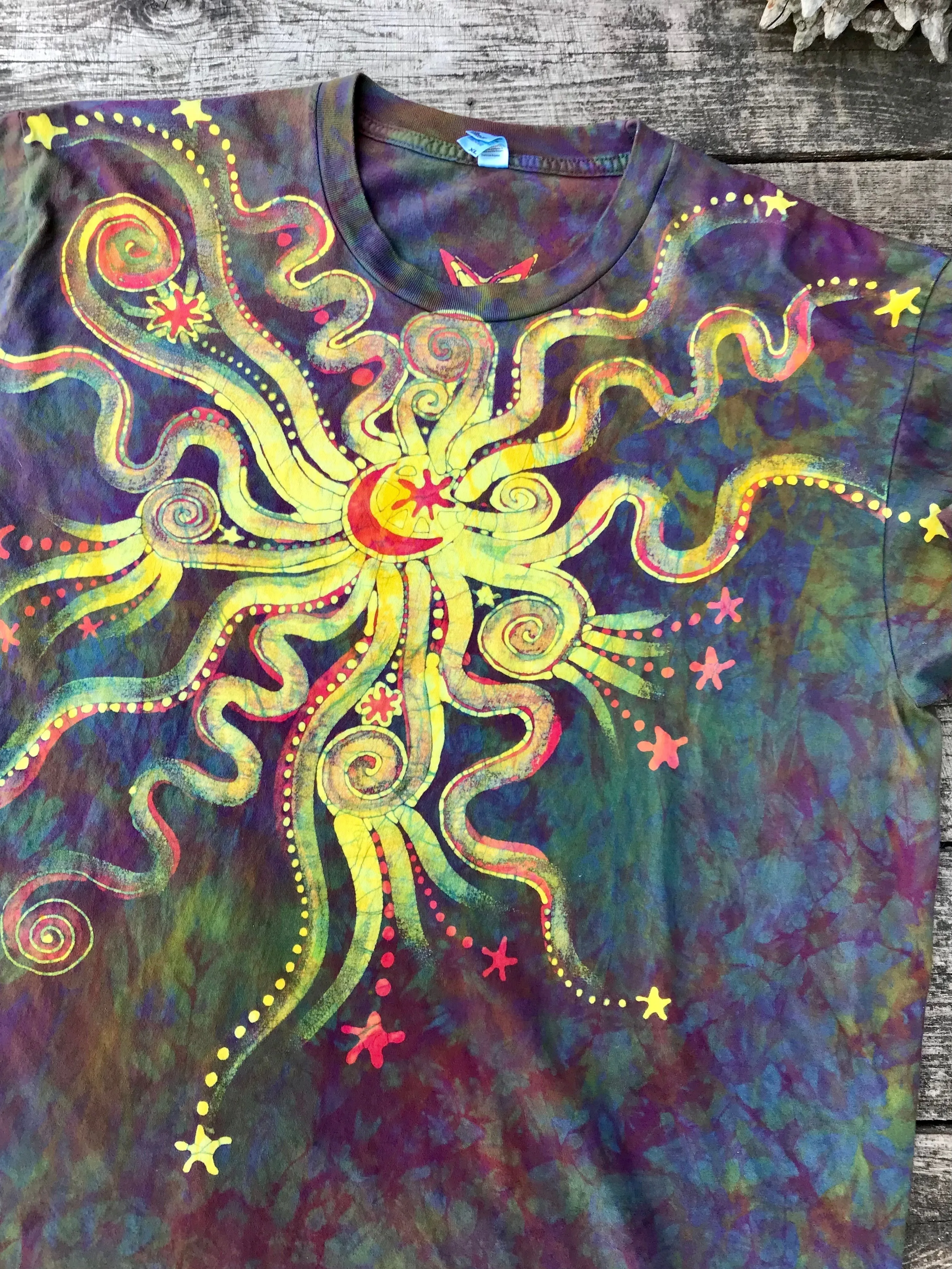 Reserved for Marianne Sunrise Sunset Moon Star Batik T-shirt