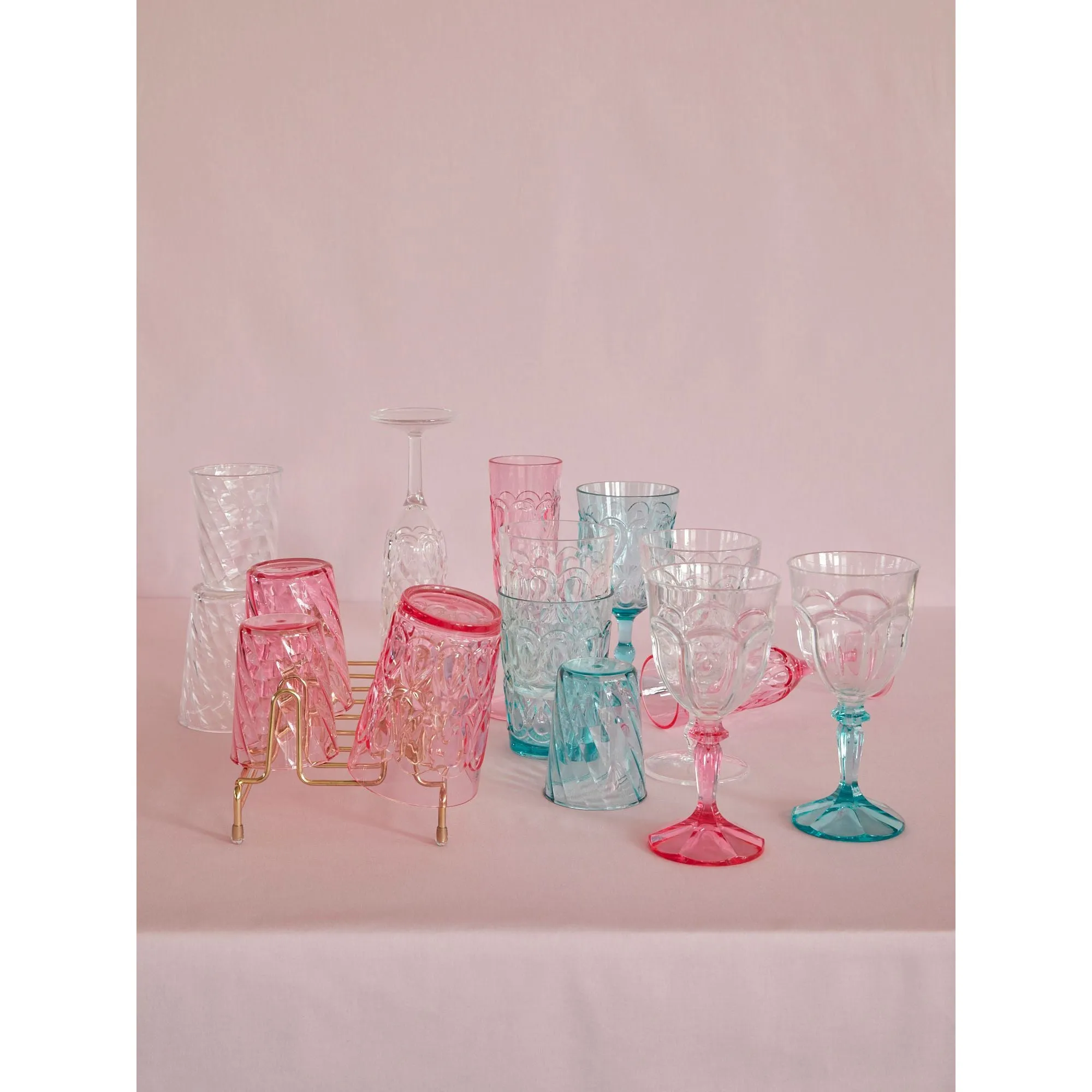 Rice DK Acrylic Tumbler in Mint with Swirly Embossed Detail 500ml