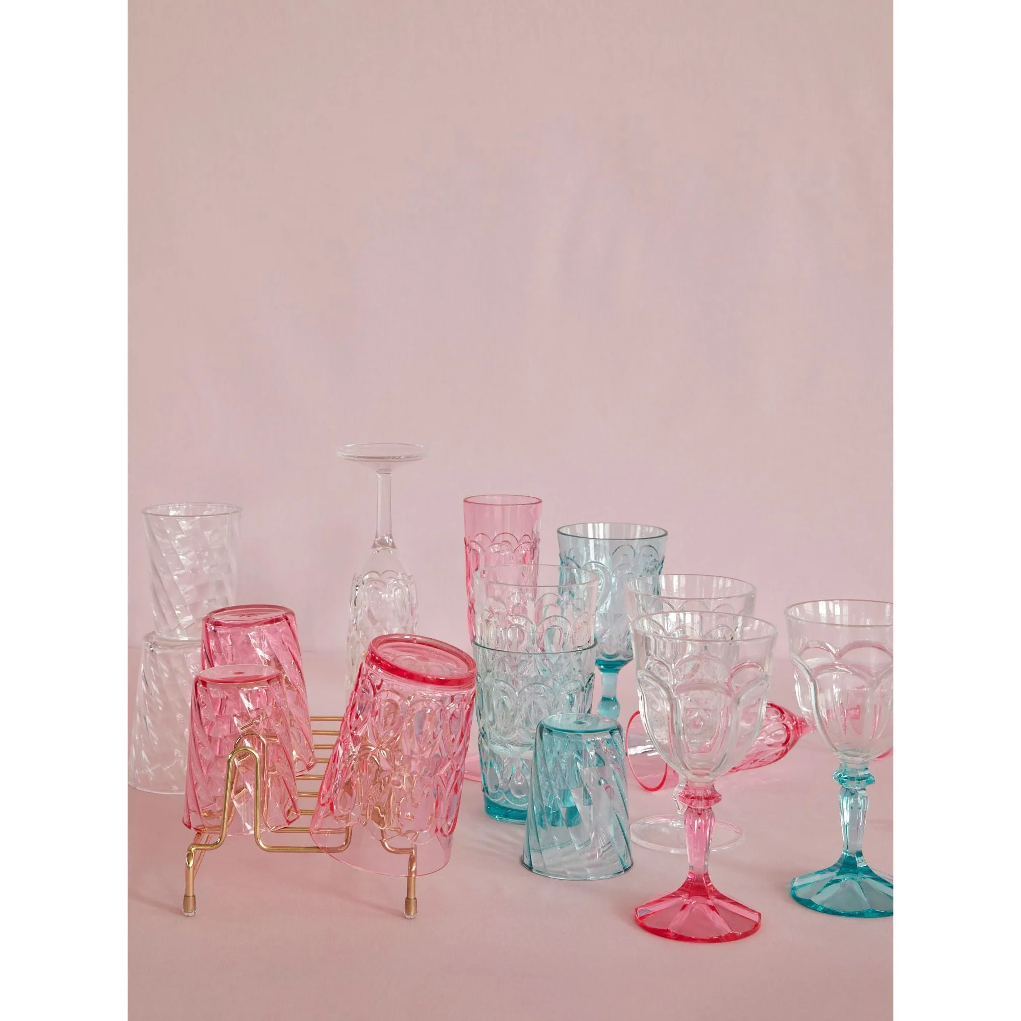 Rice DK Acrylic Tumbler in Mint with Swirly Embossed Detail 500ml