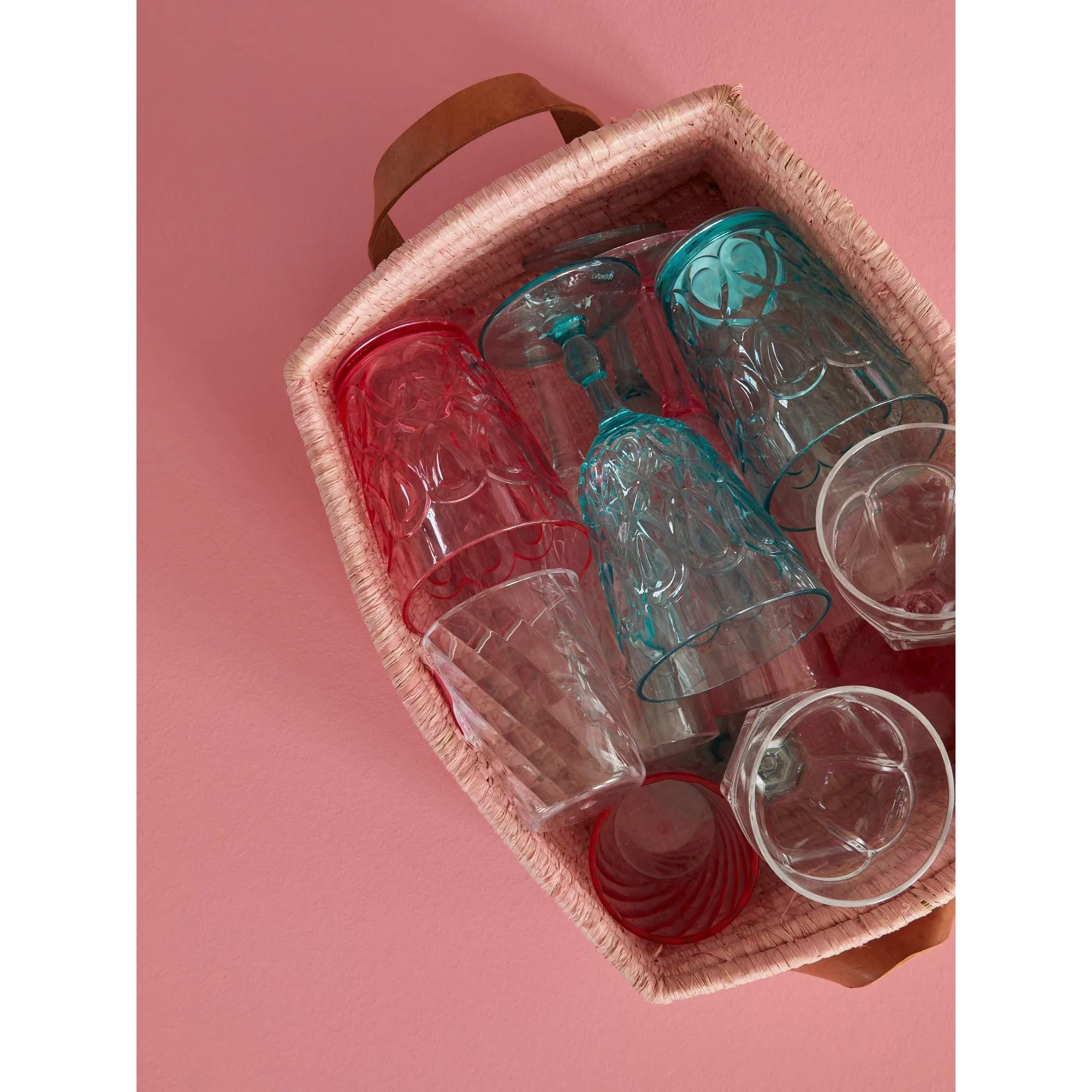 Rice DK Acrylic Tumbler in Mint with Swirly Embossed Detail 500ml