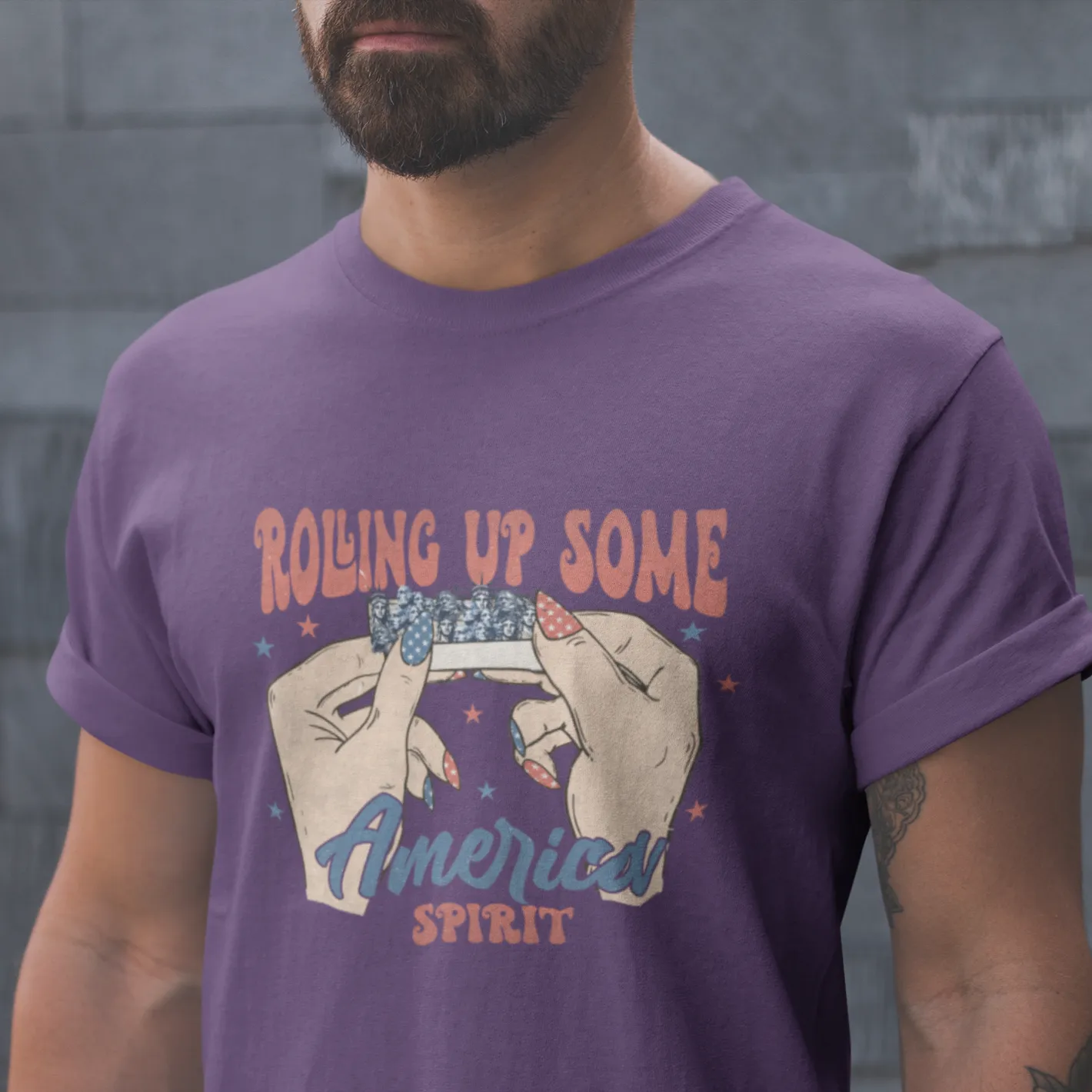 Rolling Up Some America Spirit Tshirt, Sarcastic Independence Day Shirt