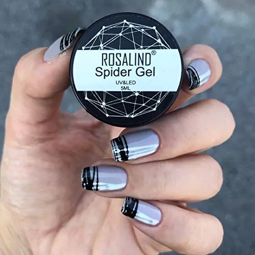 ROSALIND Spider Gel Nail Art Design Pulling Line Silk 12 Colors Set DIY Line Painting Design Lacquer Silver Gold Nail Decorations 5ml