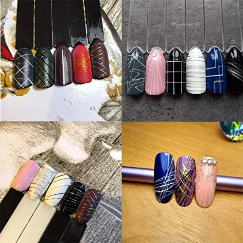 ROSALIND Spider Gel Nail Art Design Pulling Line Silk 12 Colors Set DIY Line Painting Design Lacquer Silver Gold Nail Decorations 5ml