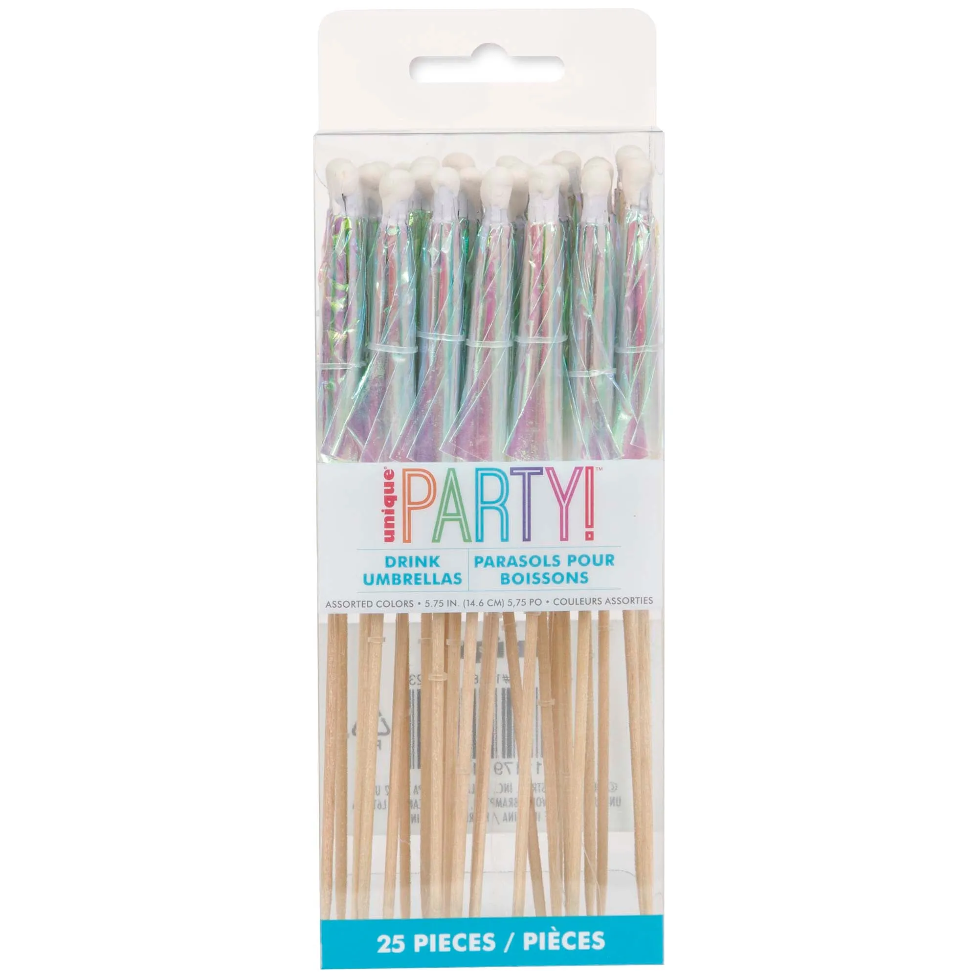 Summer Disco Iridescent Umbrella Picks, 25 Count
