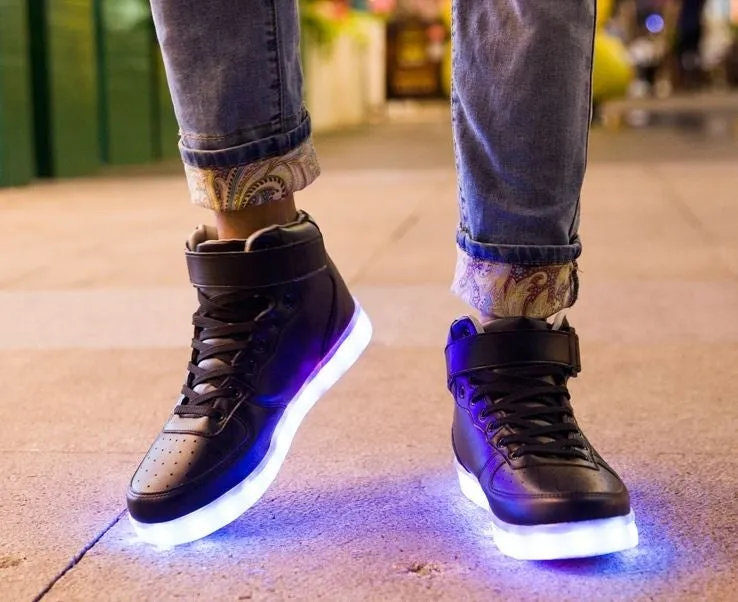 Superman Shoes Light Up Shoes Flashing LED Luminous Shoes Superman High Top Shoes