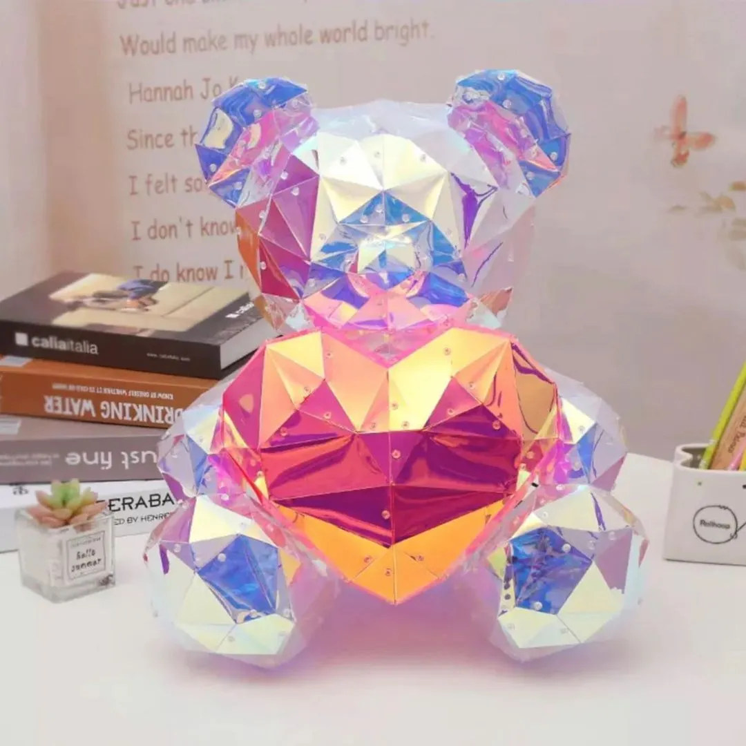 The Shiny Bear Lamp | Reflective LED Light Bear with Red Heart [With Gift Box]