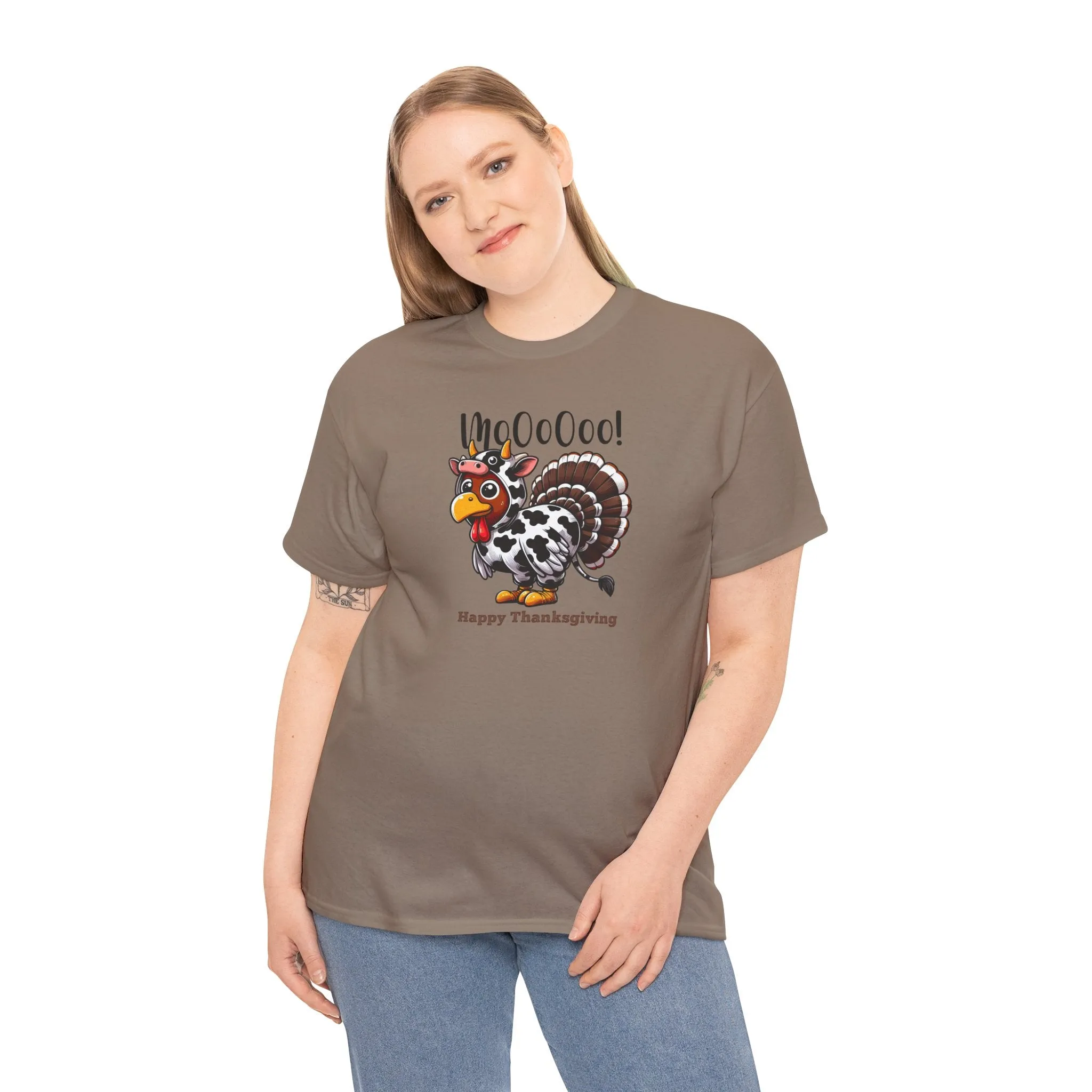 Turkey Cow Thanksgiving T-Shirt