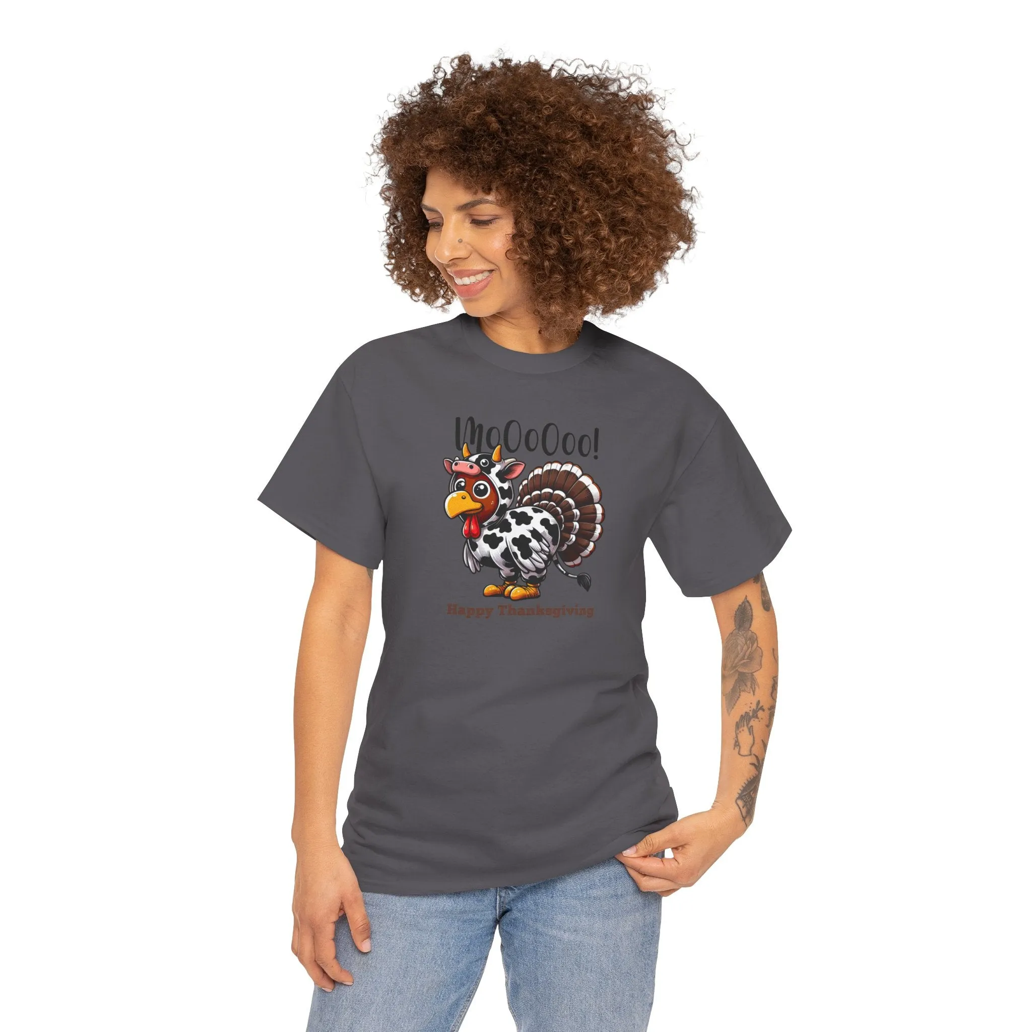 Turkey Cow Thanksgiving T-Shirt