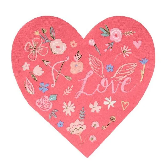 Valentine Heart Die Cut Napkins (set of 16)