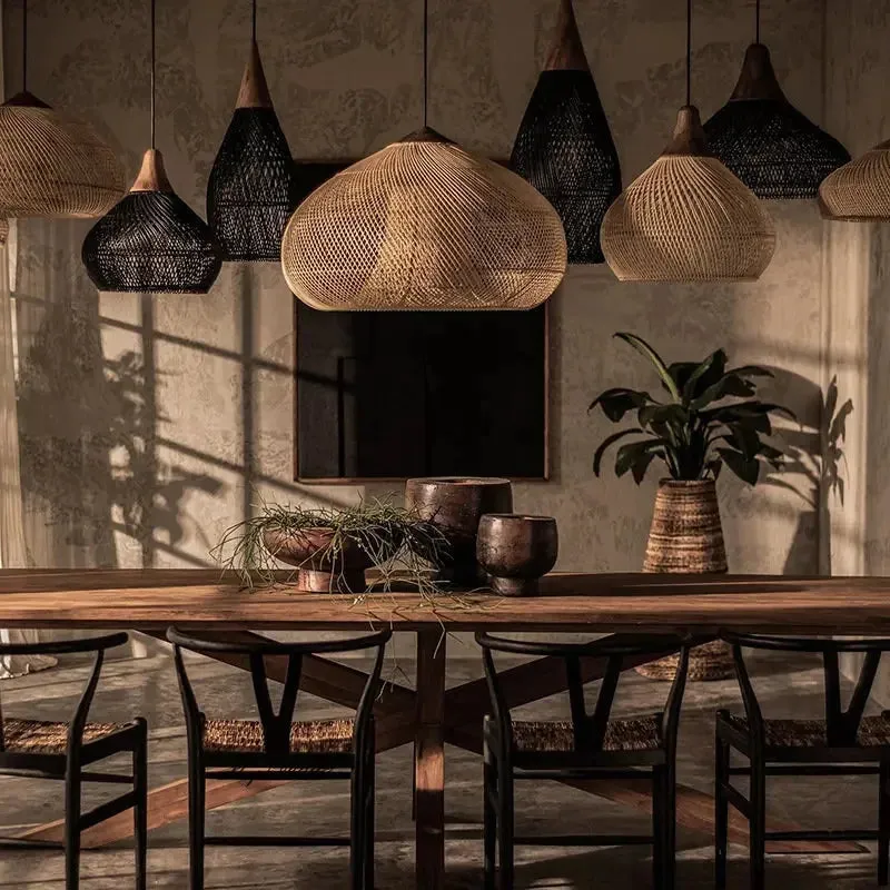 Vintage Rattan Pendant Light