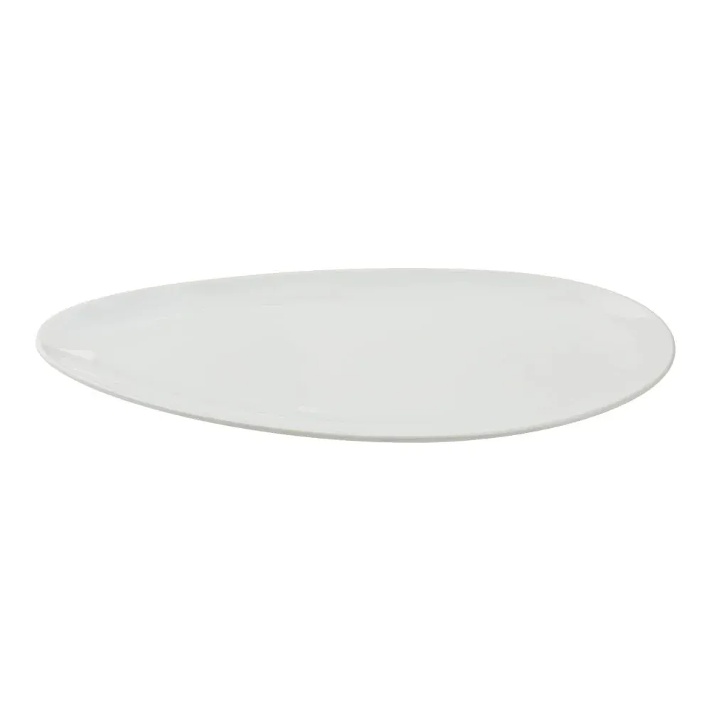 Yanco CA-516 7 5/8" White Cambria Leaf Shaped Plate, Pack of 12