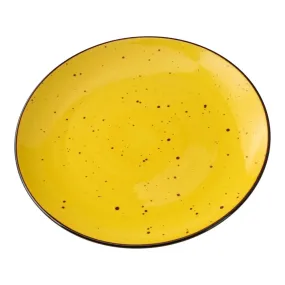 Yanco LY-1110YL Lyon 10 1/4" Reactive Glaze Yellow Coupe Dinner Plate, Pack of 12
