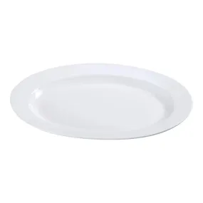 Yanco PS-12 7.25" White Porcelain Oval Dinner Platter, Pack of 24